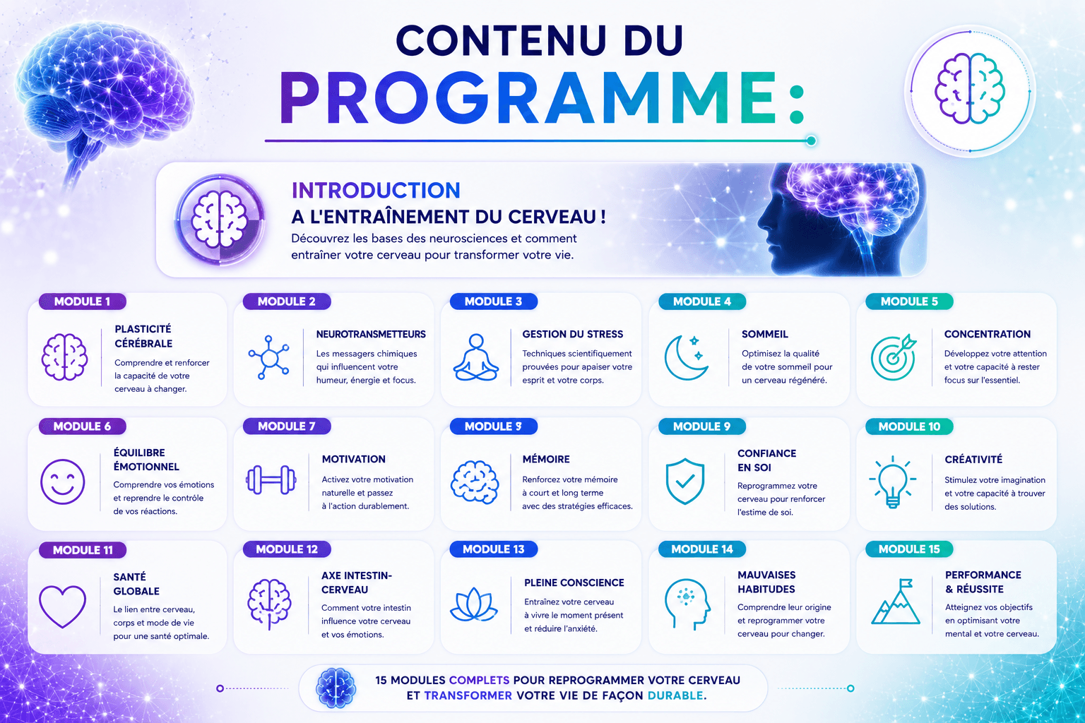 Le contenu du programme Neurosciences Academy 2.0