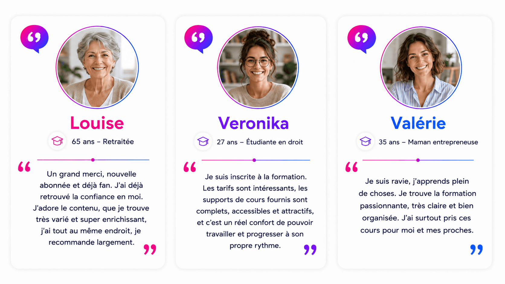 Témoignages d'apprenants - troisième série