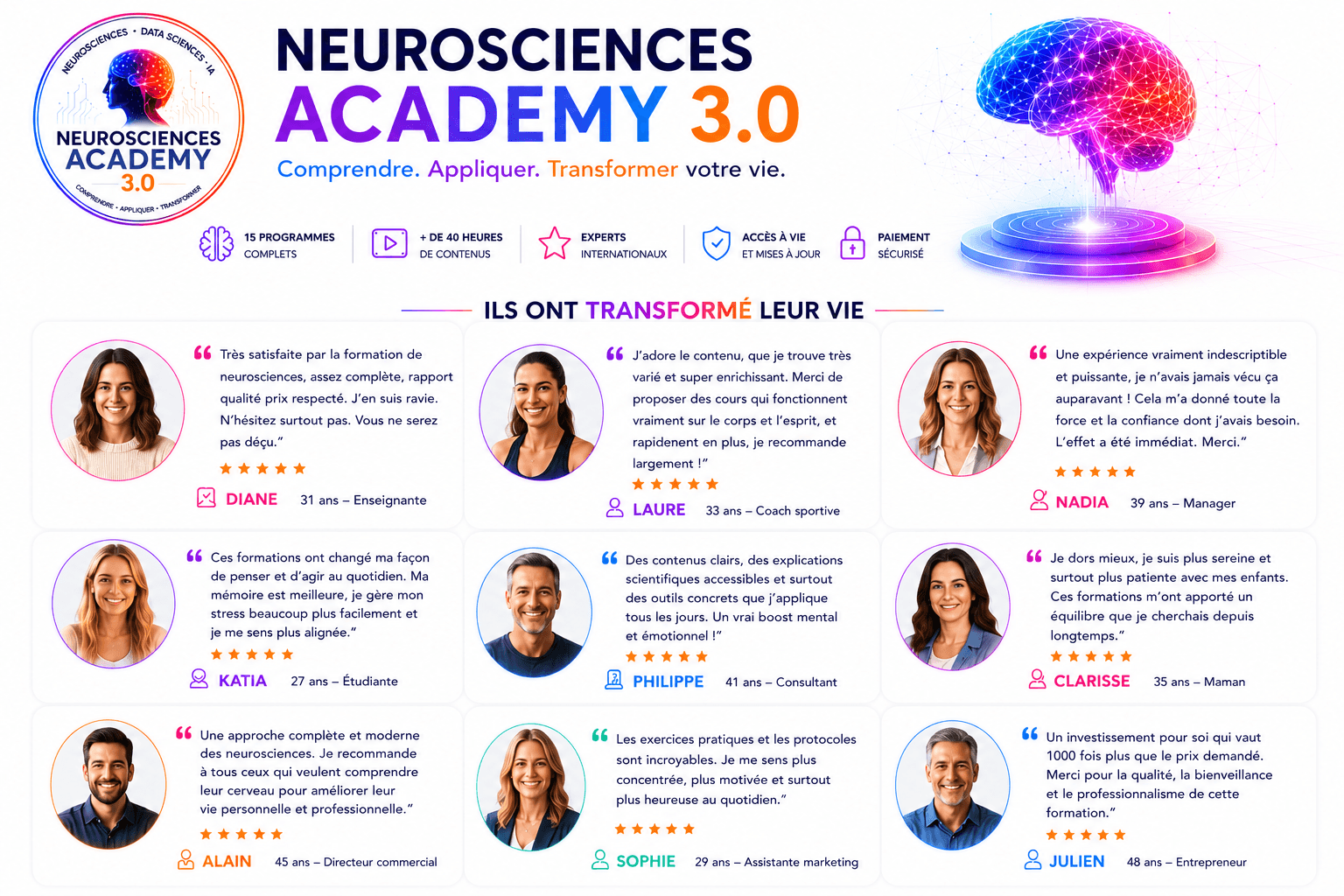 Témoignages des membres de Neurosciences Academy 3.0